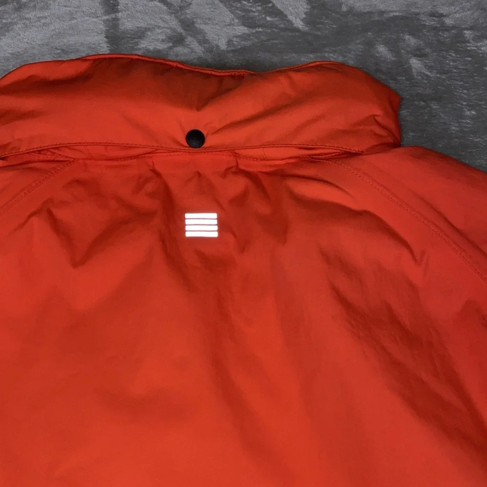 Lands End The Squall Mens XL Orange Blue Water Windproof Quilted  Lined Parka